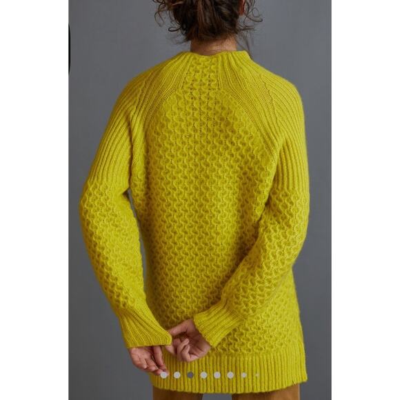 Anthropologie Sweater Size XS Bia Mock Neck Tunic Balloon Sleeve Lime - Picture 3 of 8